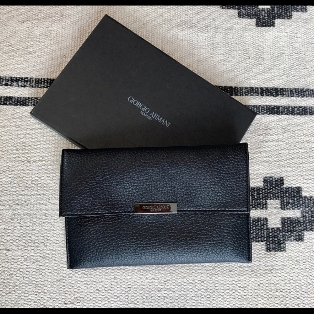 GIORGIO ARMANI Parfums leather clutch